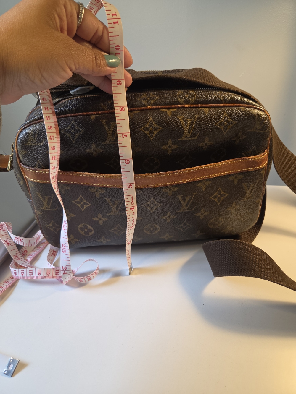 LOUIS VUITTON Monogram Reporter PM Crossbody Bag Women Logo Brown - Picture 14 of 15